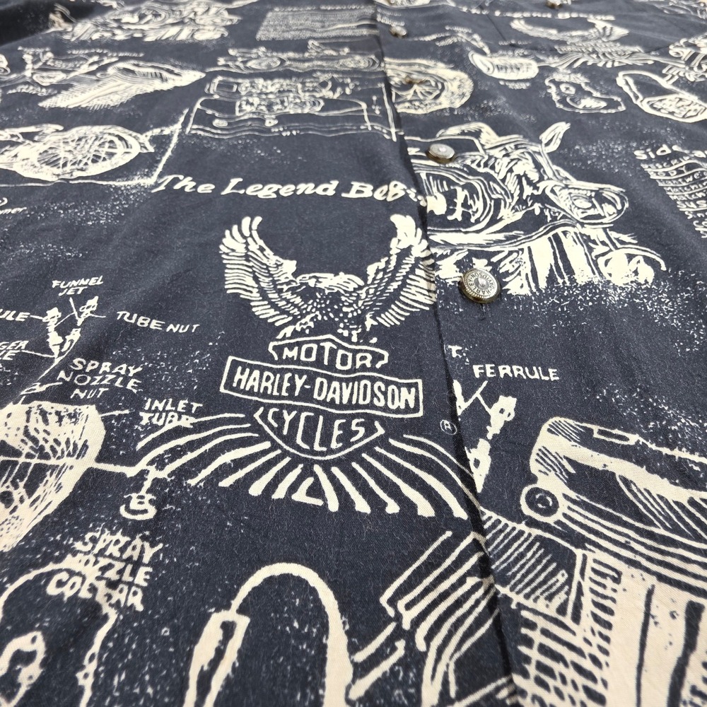 Harley-Davidson Tori Richard Shirt XL Black Blueprint The Legend Begins Hawaii - Picture 4 of 13